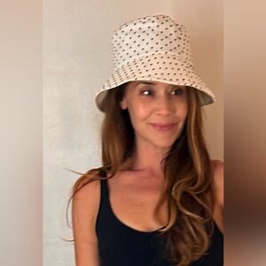 NWT Anthropologie polka dot bucket hat